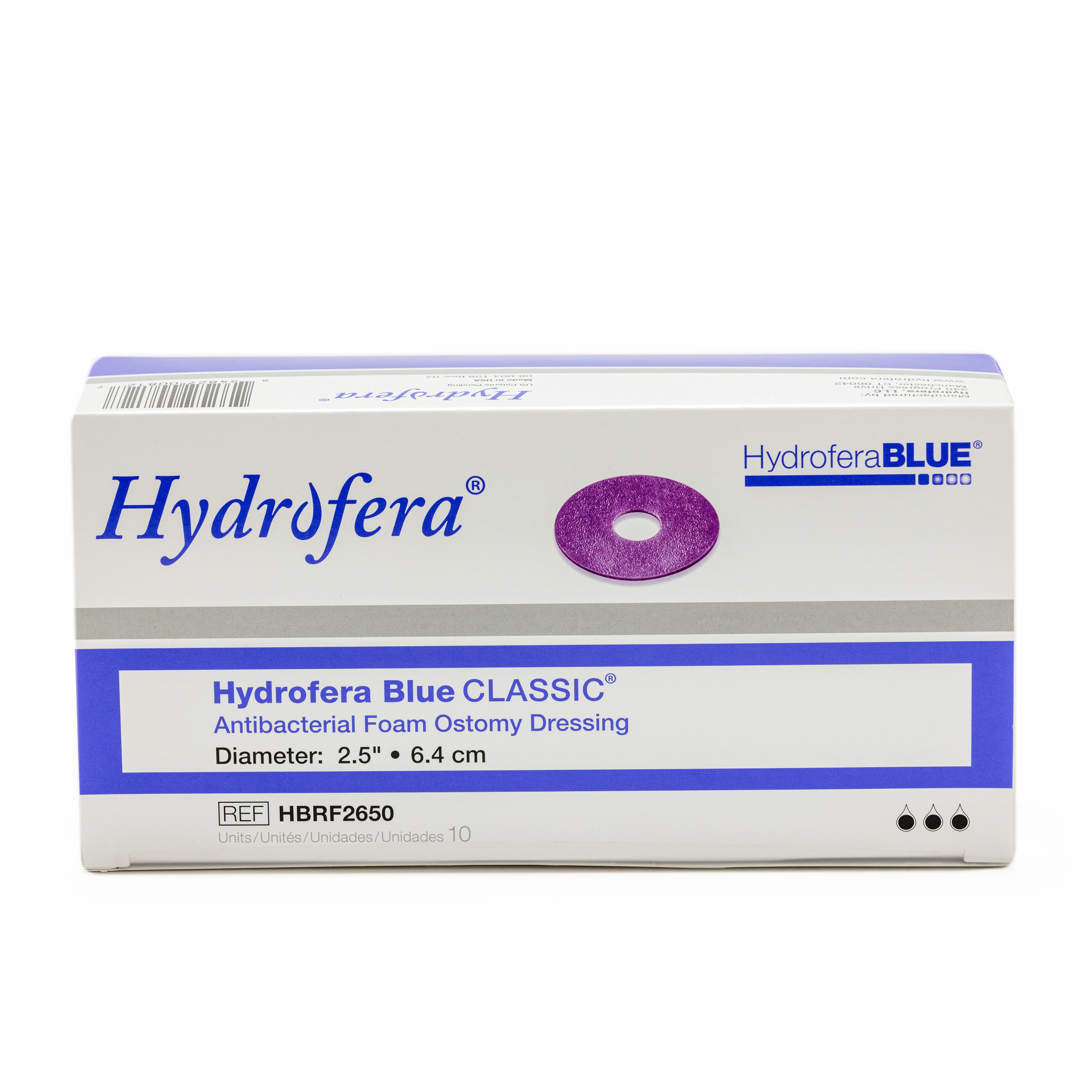 Hydrofera Blue CLASSIC Ostomy product packaging box